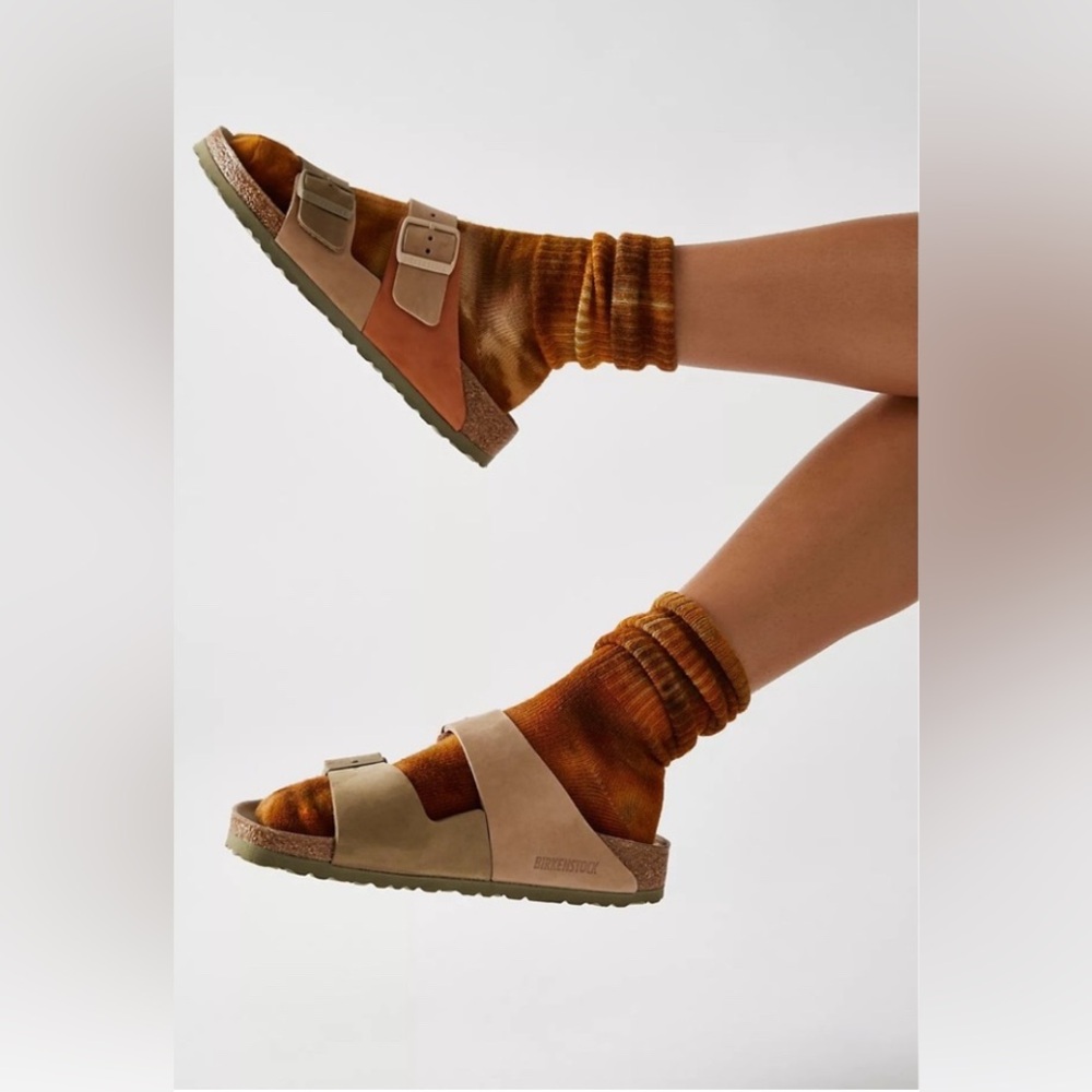 Free People Birkenstock Arizona Sandals Split Leather Color Block 40 RARE - Picture 2 of 14